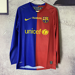 08/09 Barcelona home Champions League long sleeves