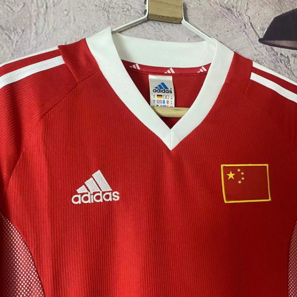 2002 China Team Away Short Sleeve - Red - 图片 4