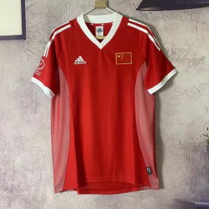 2002 China Team Away Short Sleeve - Red