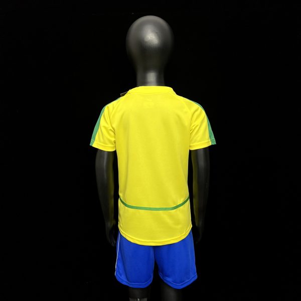 Retro 2002 Brazil home kids - 图片 2