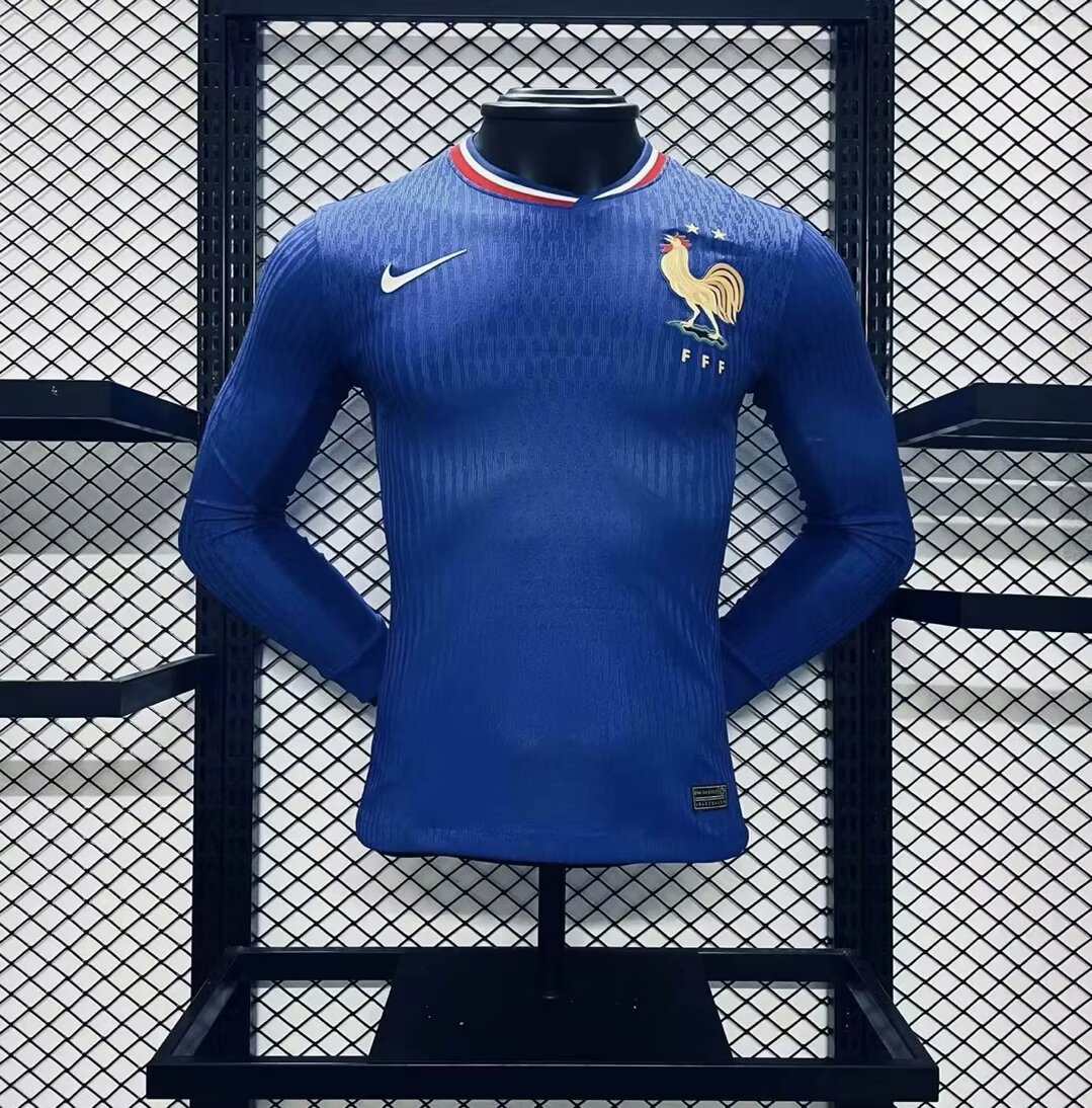 France 2024/25 Euro Home Long Sleeves Jersey – Player Version