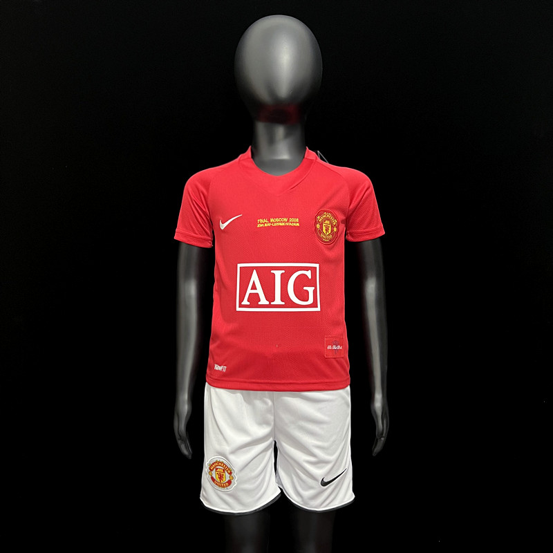 Retro 07/08 Manchester United Home Champions League kids