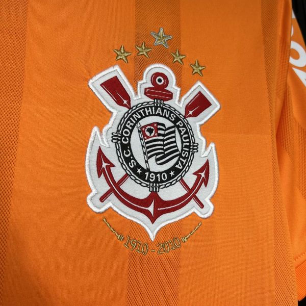 Corinthians 2010 Orange Color Retro Jersey - 图片 9